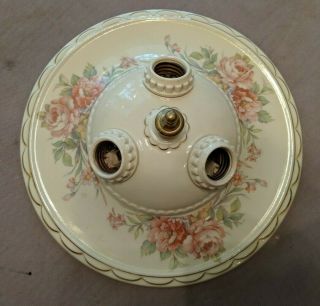 Vintage PORCELIER 3 - Bulb Porcelain Ceiling Light Fixture 2,  Rewired,  Guaranteed 4