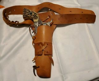 VINTAGE MATTEL SHOOTIN SHELL FANNER WITH HOLSTER AND BELT 2