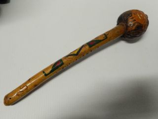 Antique / Old Antique Northeast Woodlands Indian Ball Headed Club - Xlnt Patina