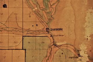 1850 ' s Hand Made Linen Map of Allamakee County Iowa; 21x24 3