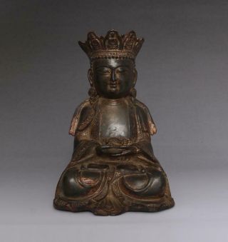 Old Rare Chinese Copper Statue Buddha 21cm (e188)