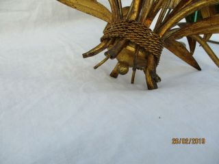 MID CENTURY ITALIAN GILT TOLEWARE WHEAT SHEAF CEILING LIGHT CHATY VALLAURIS 20th 3