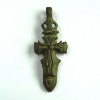 Old Ancient Artifact Bronze Cross Sword Knights Templar