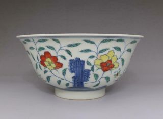 Old Rare Chinese Blue And White Porcelain Bowl With Chenghua Mark (e130)