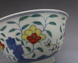 OLD RARE CHINESE BLUE AND WHITE PORCELAIN BOWL WITH CHENGHUA MARK (E130) 7