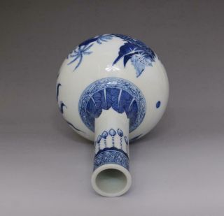 OLD RARE CHINESE BLUE AND WHITE PORCELAIN KYLINVASE (E150) 6