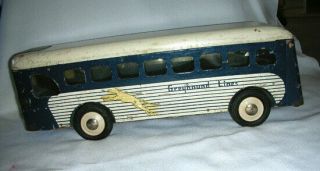 Vintage Buddy L Greyhound Bus Lines Wooden/heavy Cardboard Toy Hard To Find