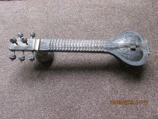 Solid Silver Indian Sitar Jewellery Box