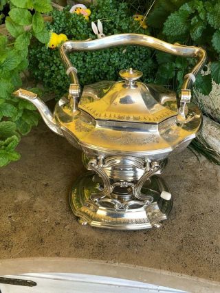 Gorham Sterling Teapot&stand 1919 61 Oz Hand Decorated