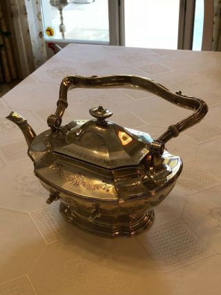 Gorham Sterling Teapot&Stand 1919 61 oz Hand Decorated 3