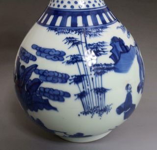 VERY RARE CHINESE BLUE AND WHITE PORCELAIN VASE WITH KANGXI MARKED 30CM (E42) 10