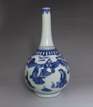 VERY RARE CHINESE BLUE AND WHITE PORCELAIN VASE WITH KANGXI MARKED 30CM (E42) 2