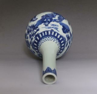 VERY RARE CHINESE BLUE AND WHITE PORCELAIN VASE WITH KANGXI MARKED 30CM (E42) 5