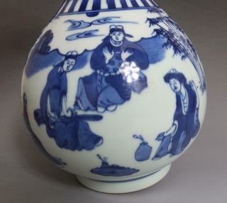 VERY RARE CHINESE BLUE AND WHITE PORCELAIN VASE WITH KANGXI MARKED 30CM (E42) 9
