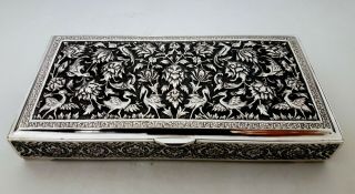 Fine Antique Persian Middle Eastern Islamic Solid Silver Hallmarked Box 311g