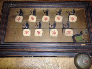 Antique Edwardian 9 Room Servants Butlers Bell Call Box Room Indicator