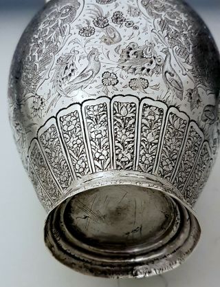 Very Fine Quality Antique Persian Middle Eastern Islamic Solid Silver Vase 507g 12