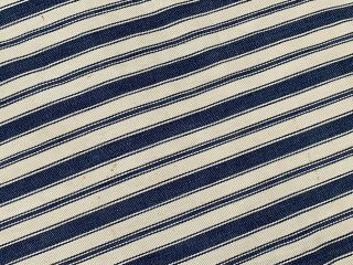 Vintage Indigo Blue Stripe Ticking Feather Bed 7