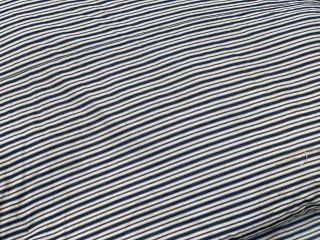 Vintage Indigo Blue Stripe Ticking Feather Bed 8
