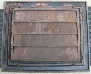 Antique Victorian Cast Iron Floor Heat Grate Register With Frame And Louvers VGC 6