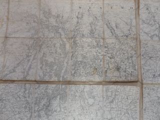 1865 RARE Linen Backed Old Map of the ENGLISH LAKES by Edward Stanford 1st Ed? 12