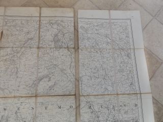 1865 RARE Linen Backed Old Map of the ENGLISH LAKES by Edward Stanford 1st Ed? 8