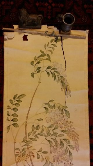 LARGE FINE ANTIQUE CHINESE SCROLL PAINTING - FISH & FLOWERS 8