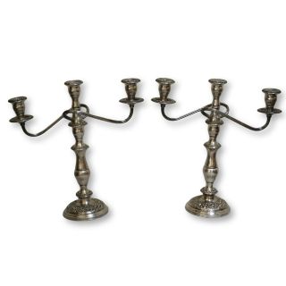 S.  Kirk & Son Sterling Silver Repousse Candelabras