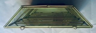 Vintage Glass & Brass Tabletop Or Hanging Curio Display Case Mirrored Back 6