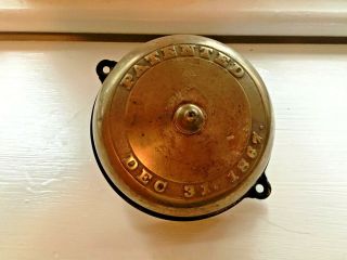 Antique Brass Knob Turning Door Bell Old Victorian Style Circa Dec.  31,  1867