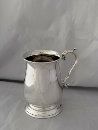 Large Solid Silver PINT Tankard Beer Mug 1945 Sheffield Sterling Silver 11