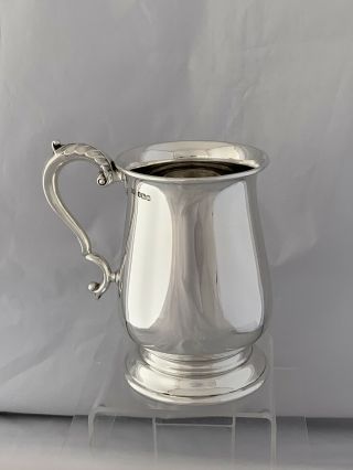 Large Solid Silver PINT Tankard Beer Mug 1945 Sheffield Sterling Silver 12