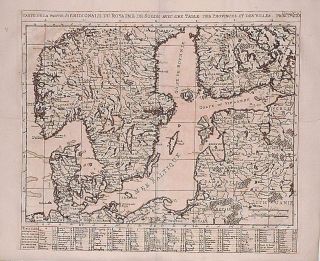 Antique Map,  Carte De La Partie Meridionale Du Royaume De Suede
