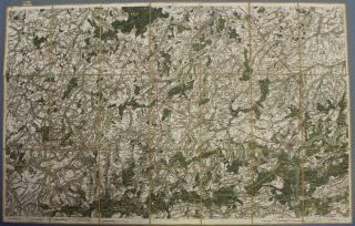 Namur Wallonia Belgium 1777 De Ferraris & Dupuis Large Antique Engraved Map