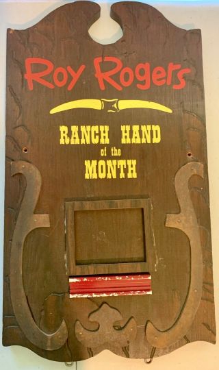 Vintage 1970s Roy Rogers Display Plaque Ranch Hand Of The Month Folk Art