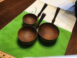 Primative Wooden Measuring Cups Hand Turned 19th Early Set From Sweden