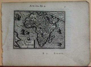 African Continent 1577 Ortelius & Galle Unusual First Edition Antique Map