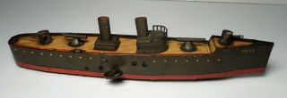 Vintage Lehmann Taku Tin Windup Torpedo Gun Boat 671 C.  1913