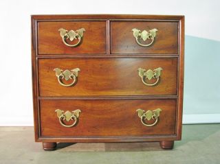 Vtg.  Elegant Scarce Small Scale Chest By Henredon; Asian - Inspired Hardware;