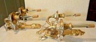 2 H.  A.  FRAMBURG ANTIQUE EARLY ELECTRIC CAST WALL SCONCE & PRISM 4