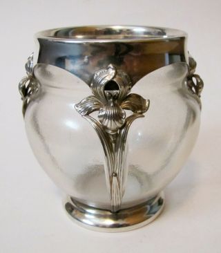 Theodore B.  Starr Sterling Silver Wrapped Art Nouveau Glass Vase York C1880