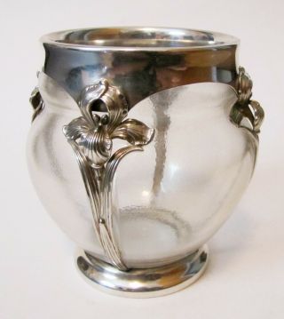 Theodore B.  Starr Sterling Silver Wrapped Art Nouveau Glass Vase York c1880 2