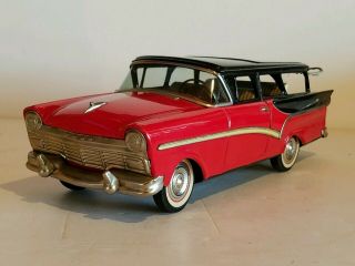 Vintage Tin Friction Bandai Ford Fairlane Station Wagon Car Toy