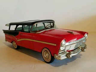 vintage tin friction Bandai Ford Fairlane station wagon car toy 3