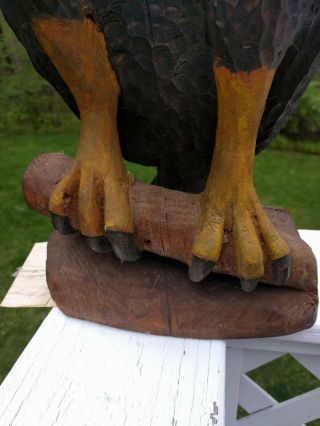 Hand Carved Painted Large Wooden Bald Eagle Patriotic American Folk Art 4