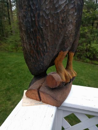 Hand Carved Painted Large Wooden Bald Eagle Patriotic American Folk Art 6