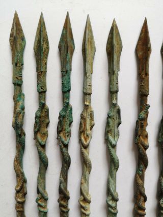 Chinese bronze weapon Arrowheads Joint Dragon Signed nine arrowheads 2
