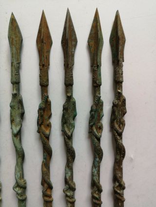 Chinese bronze weapon Arrowheads Joint Dragon Signed nine arrowheads 3