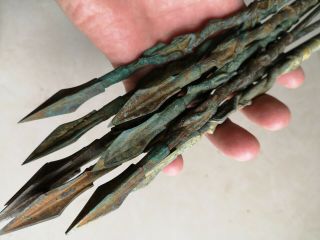 Chinese bronze weapon Arrowheads Joint Dragon Signed nine arrowheads 9