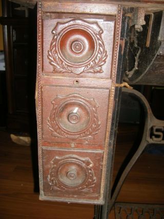 Antique Singer Cast Iron Sewing Machine Table Cabinet 2